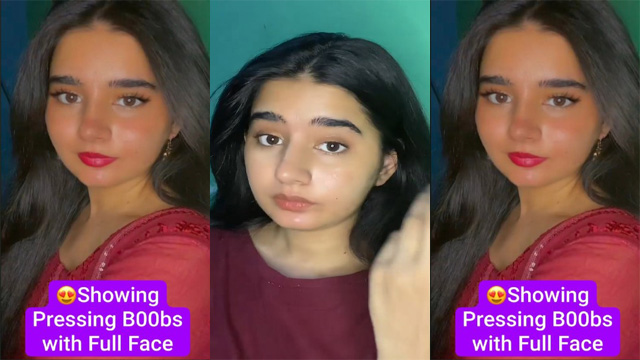 Cute Insta Influencer Most Demanded – Viral Video Showing – Pressing her Boobs with Full Face