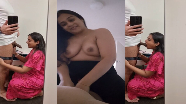 Indian Hot Wife Blowjob & Taking Cum On Boobs Video