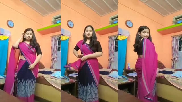Saree Girl Cute Shy – Boobs Reveal Viral Exposed